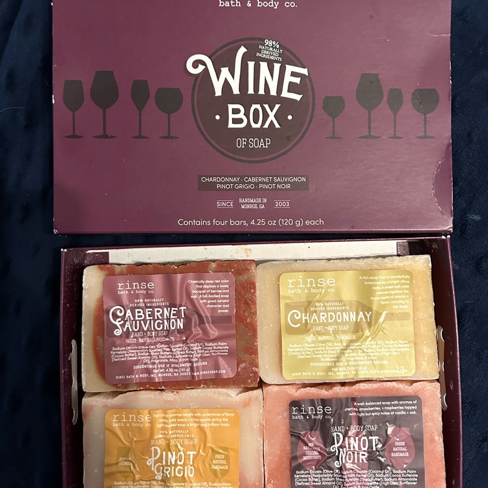 Wine Box Soap Set - Red, Yellow, Pink